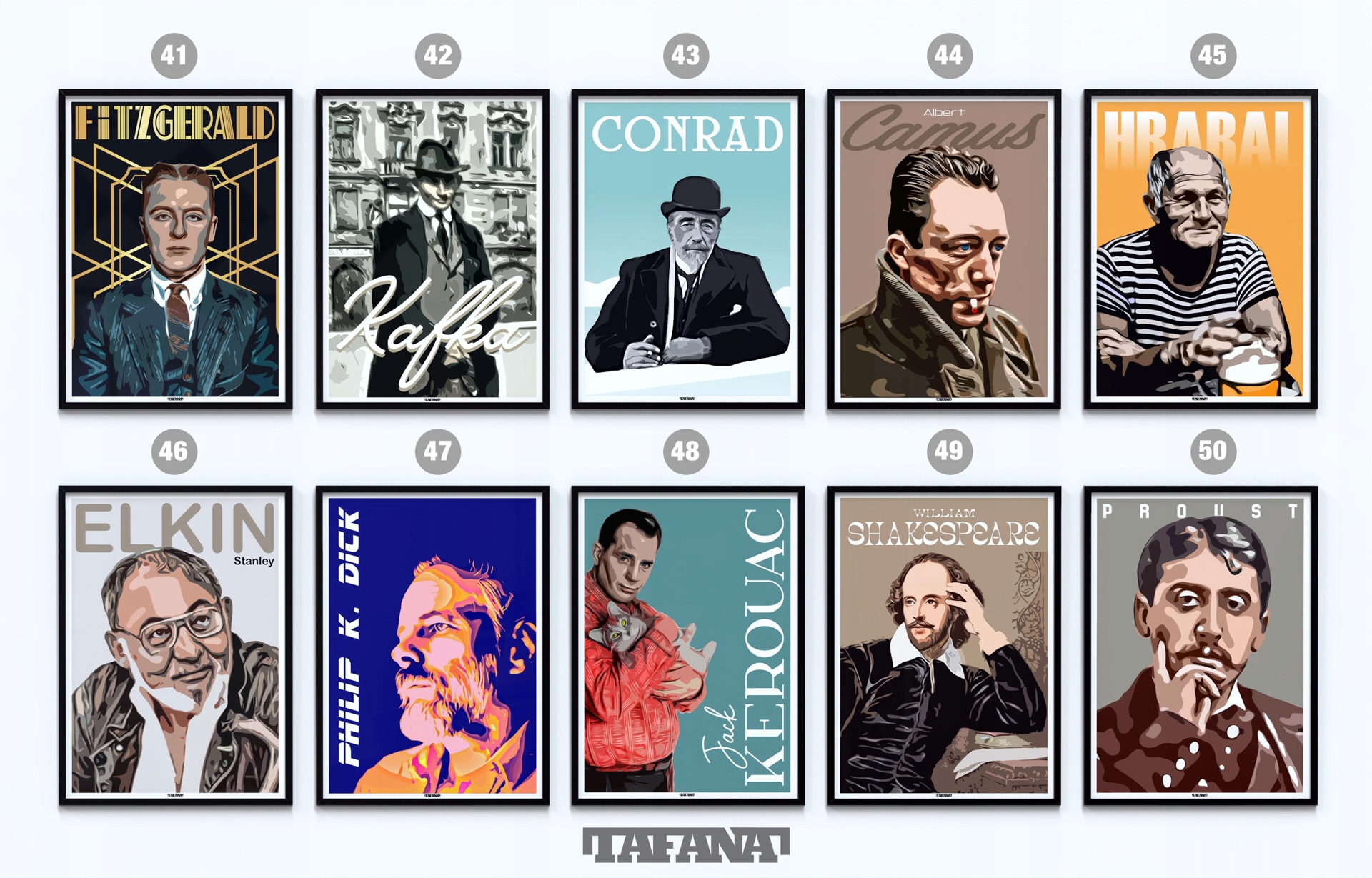 Plakat Norwid Kapuściński Gombrowicz Różewicz A3 Rodzaj bez ramy