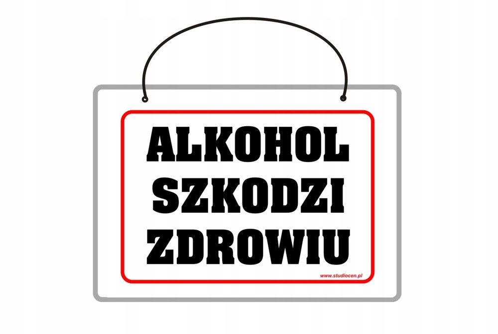 

Tabliczka laminowana Alkohol Szkodzi Zdrowiu A5