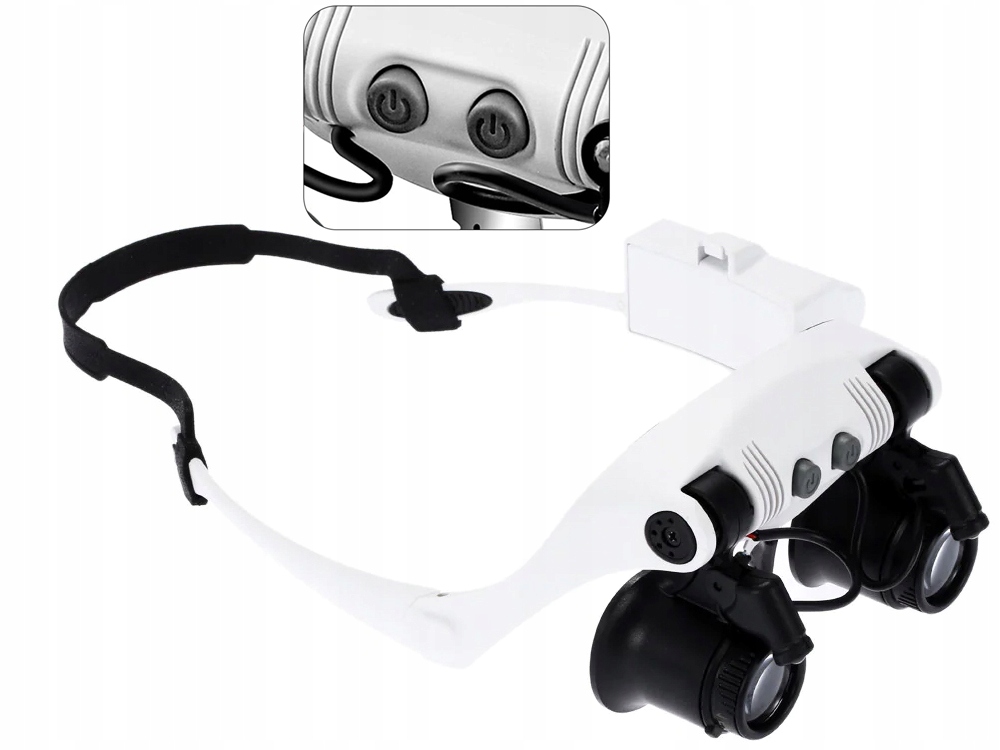 LUPA OKULARY ZEGARMISTRZOWSKIE SERWIS NAPRAWA PODŚWIETLENIE 2 LED 25X 10X Średnica soczewki 20 mm