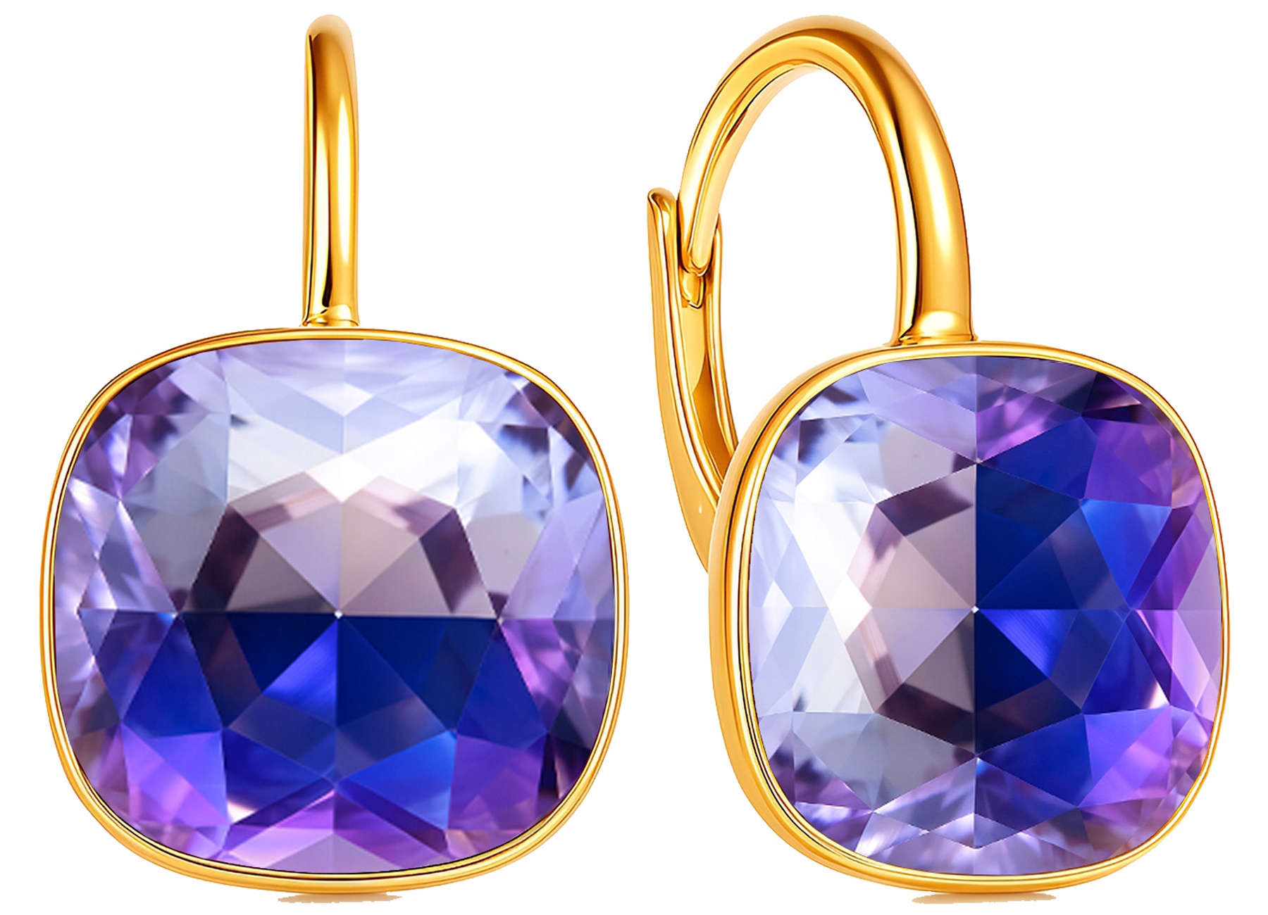 Dámské pozlacené Náušnice Křišťál Stříbro 925 Dárek pro ženu Závěsné