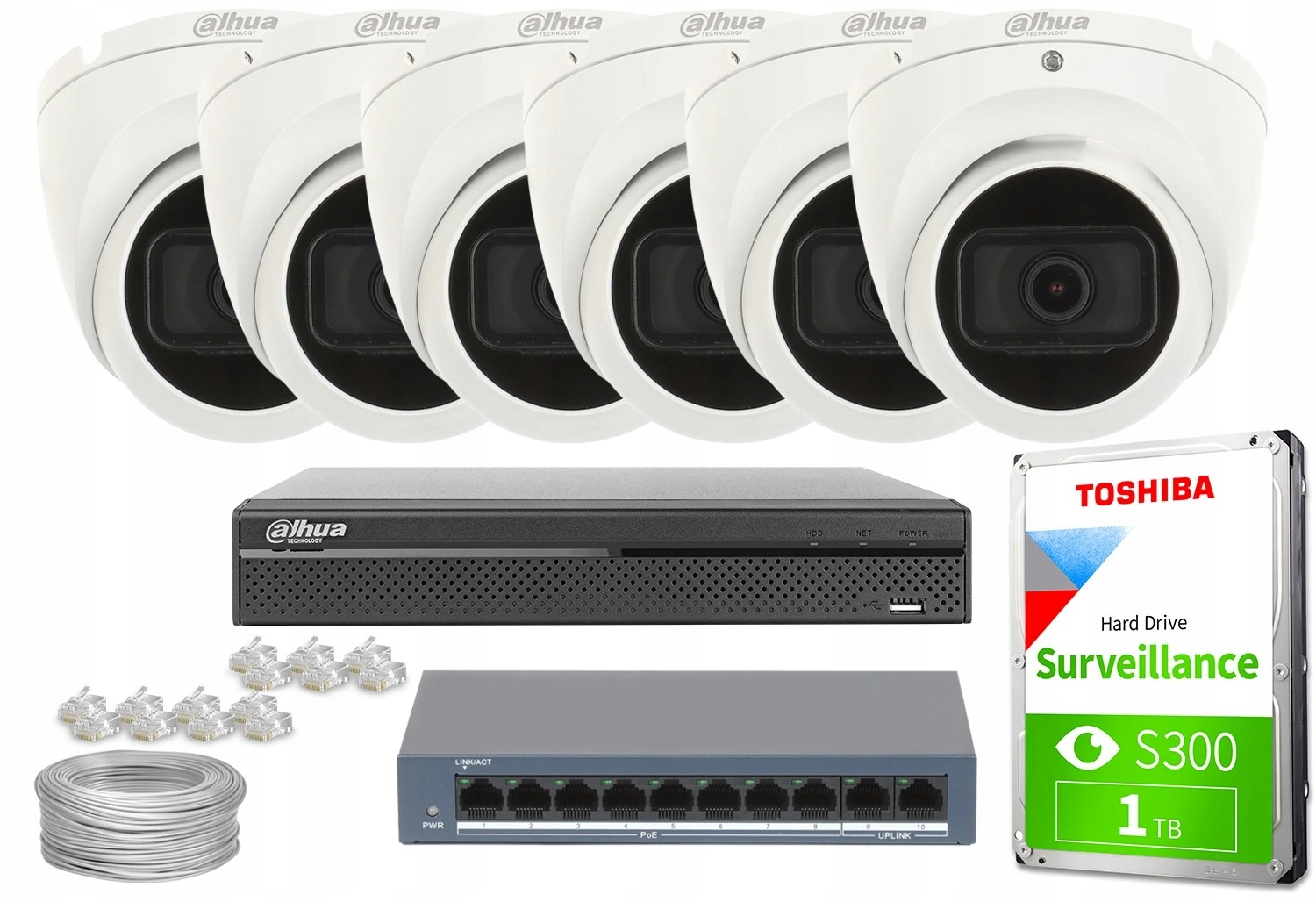 Sada na monitorovanie domu firma Ip kamera 6x IPC-HDW1530T-0280B-S6 5Mpx audio