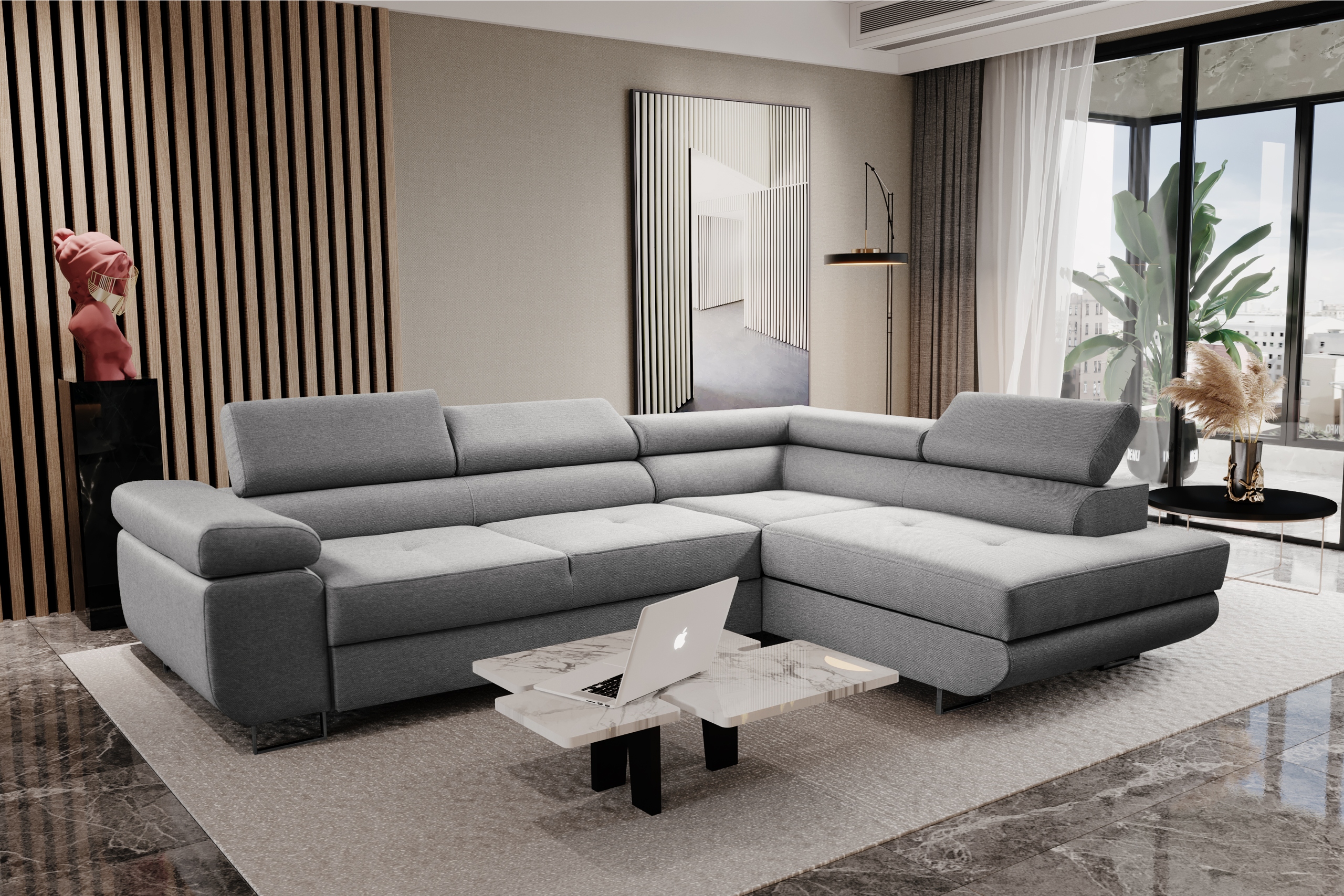 Duży Narożnik ALI Rogówka, Sofa, Funkcja spania