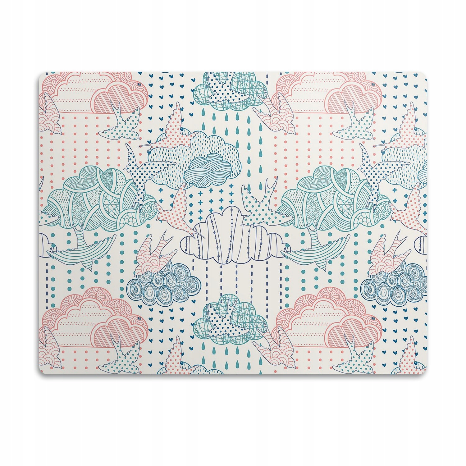 Podložka pro psa pod misku Mraky a puntíky 60x40