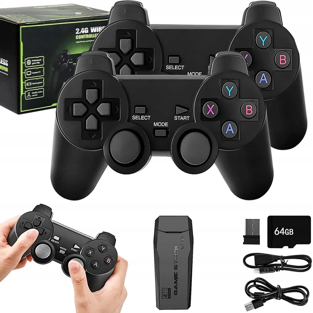 64GB Konsola Retro Tv Gra Telewizyjna Hdmi 20000 Gier Menu Pl Hdmi Czarny