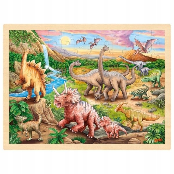 

Goki Duże Puzzle Drewniane Dinozaury 96 El.