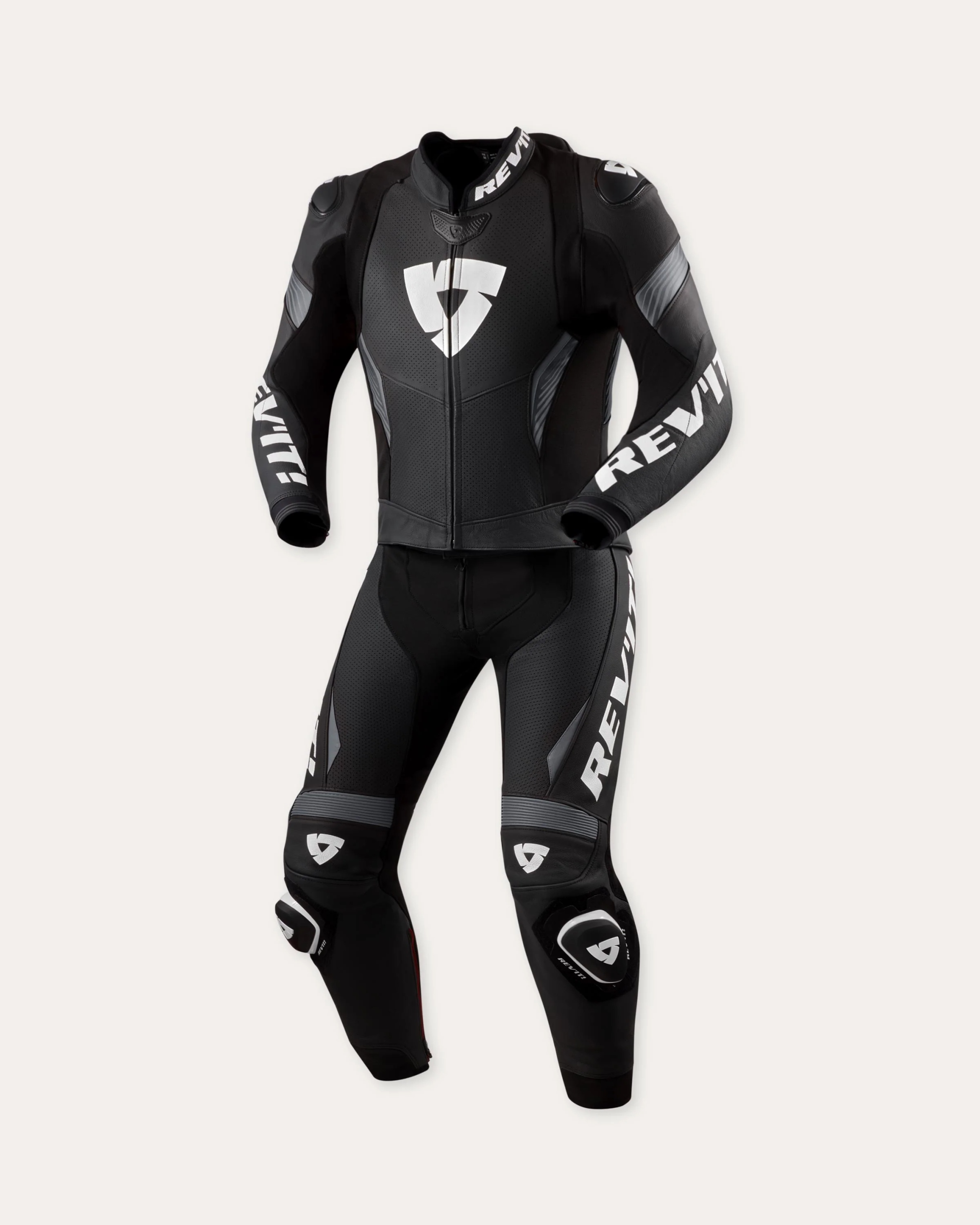 Rev'it Argon 3 Combi Black-White pánsky motocyklový oblek veľ.56