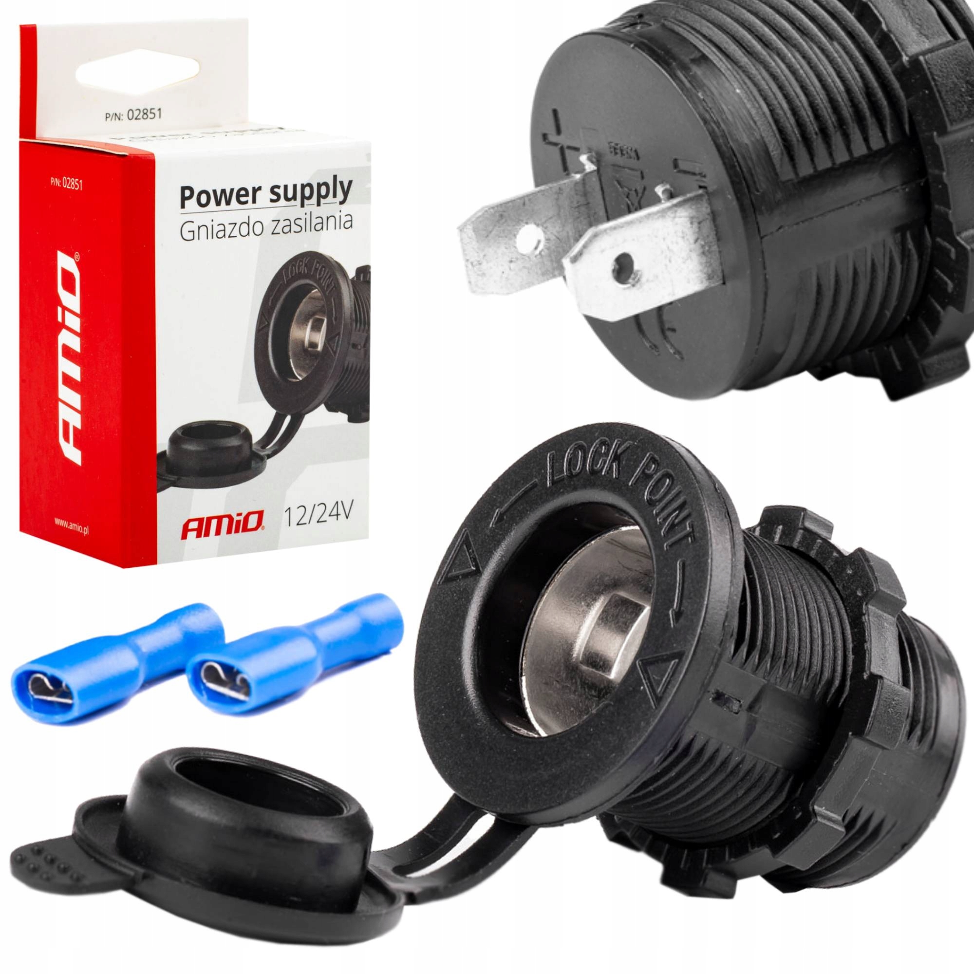 

Dodatkowe gniazdo zasilania do zabudowy na 12V 24V