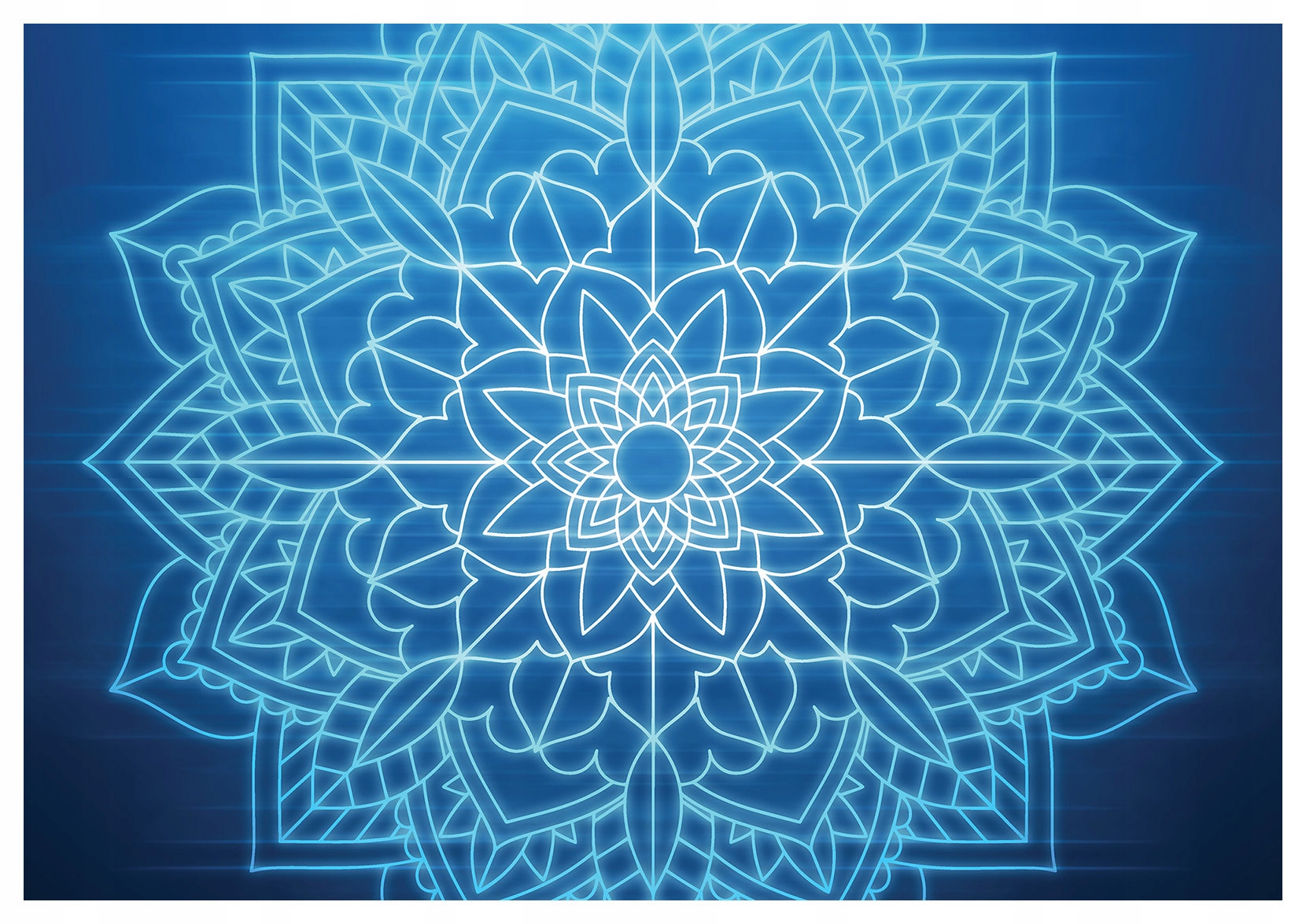 Tapeta Mandala Symetria Harmónia v odtieňoch modrej 300x210 lepidlo