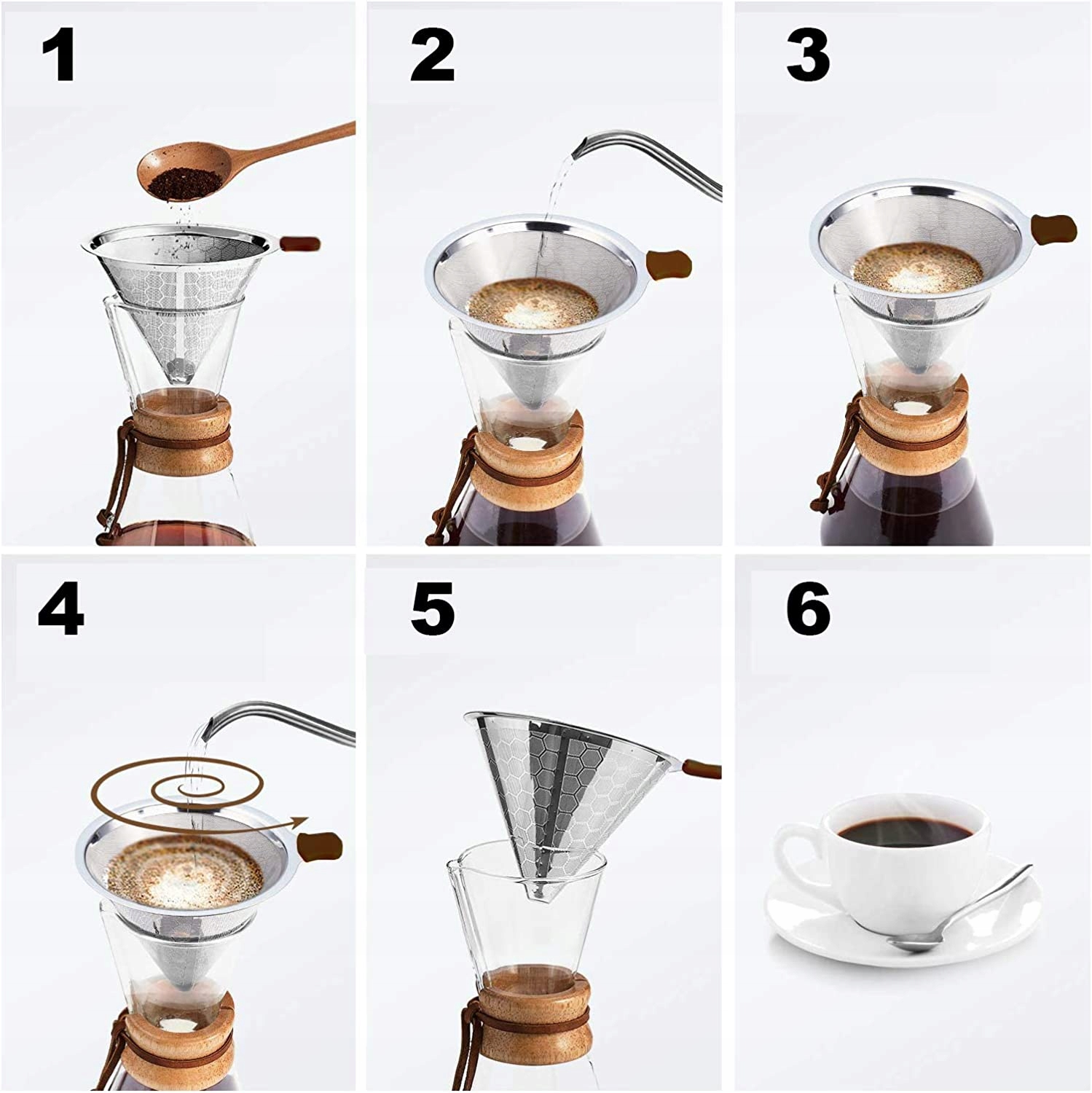 KAWY WIELOKROTNEGO UŻYTKU FILTR DRIPPER DRIP Kolor szary