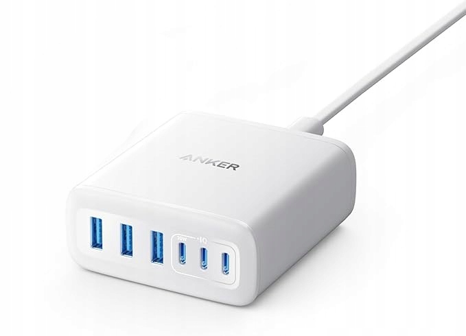 Ładowarka Sieciowa Anker 6 Portów 112W 3x Usb-a 12W 3x Usb-c 30W