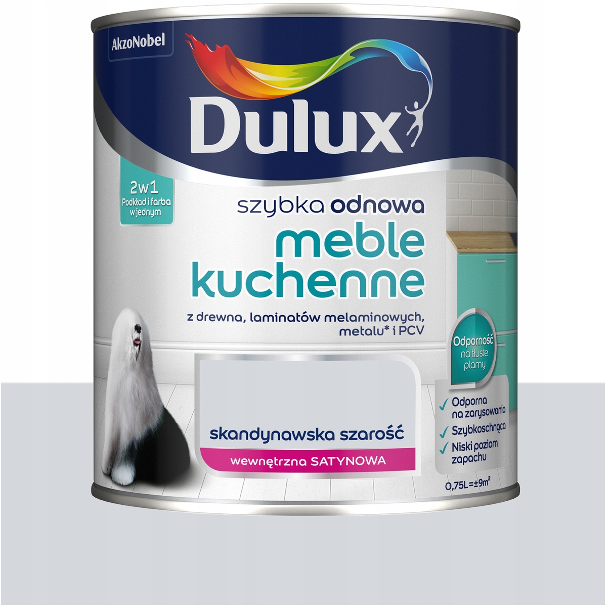 Dulux barva na nábytek z Pvc a kovu Rychlá obnova Kuchyně Šedá 2,5L