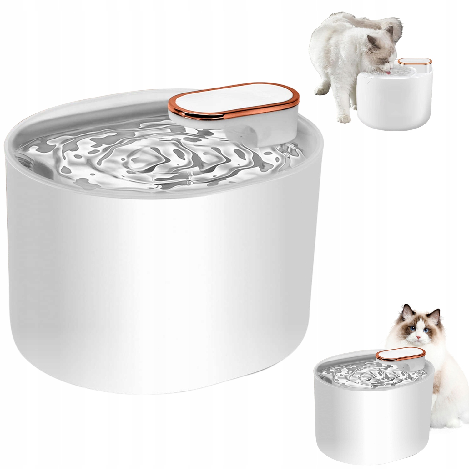 Levně Automatické Krmítko Fontána Pro Kočky Psa Miska Tichá Napáječka Bílá