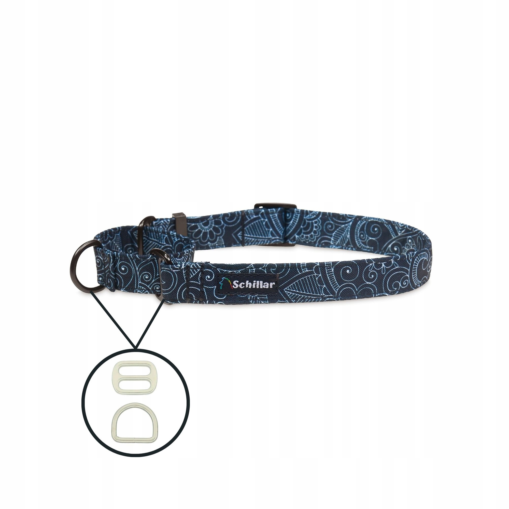 Levně Obojek pro velkého psa martingale černý paisley L XL 40-60 cm