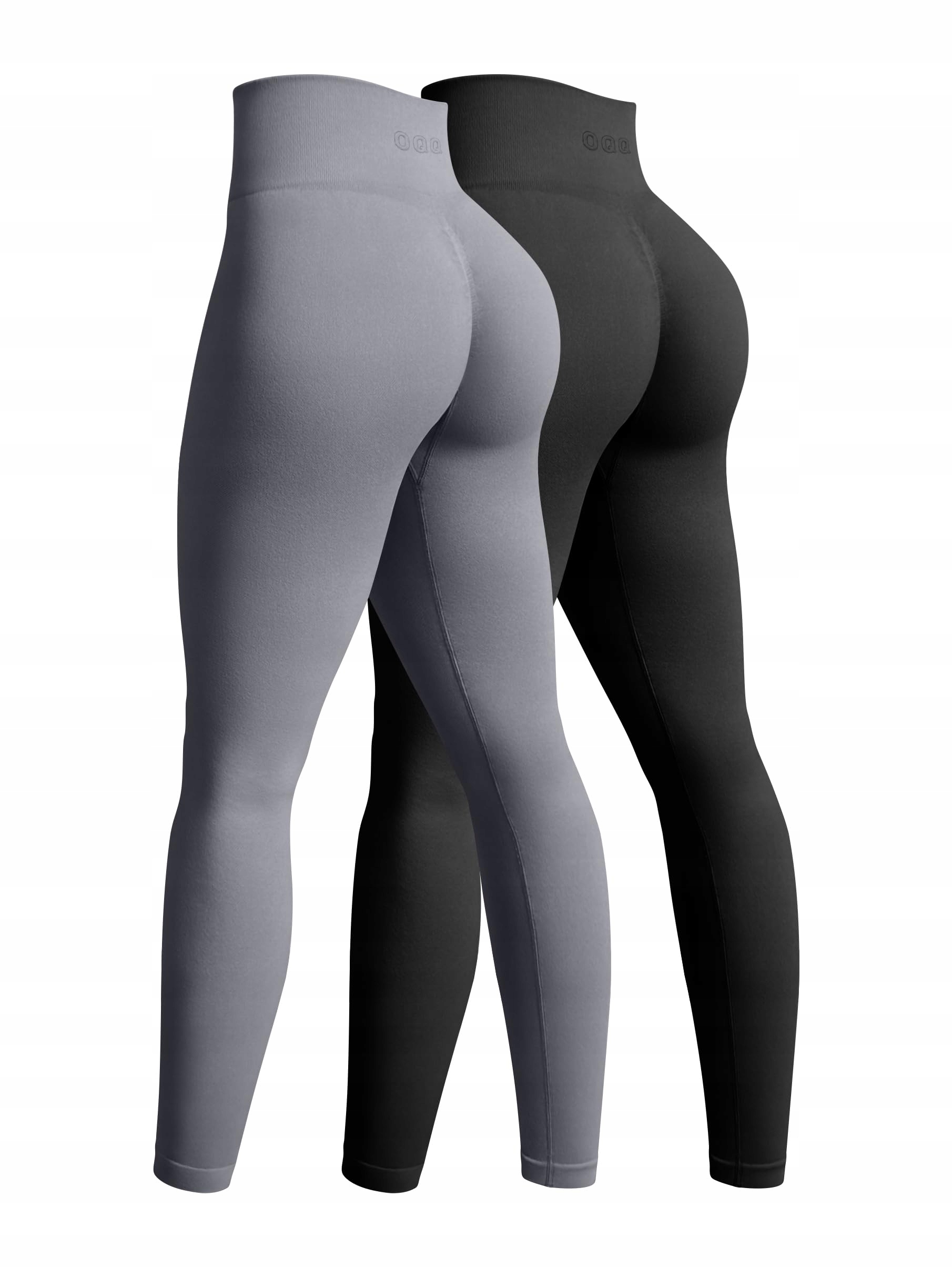 Oqq Damskie legginsy do jogi bezszwowe trening wysoka talia L 2szt