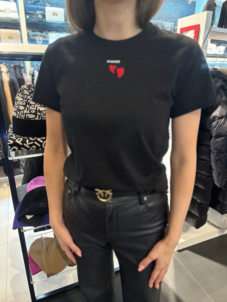 PINKO T-SHIRT CZARNY ' TRAPANI ' 100789 A1P8 Z99