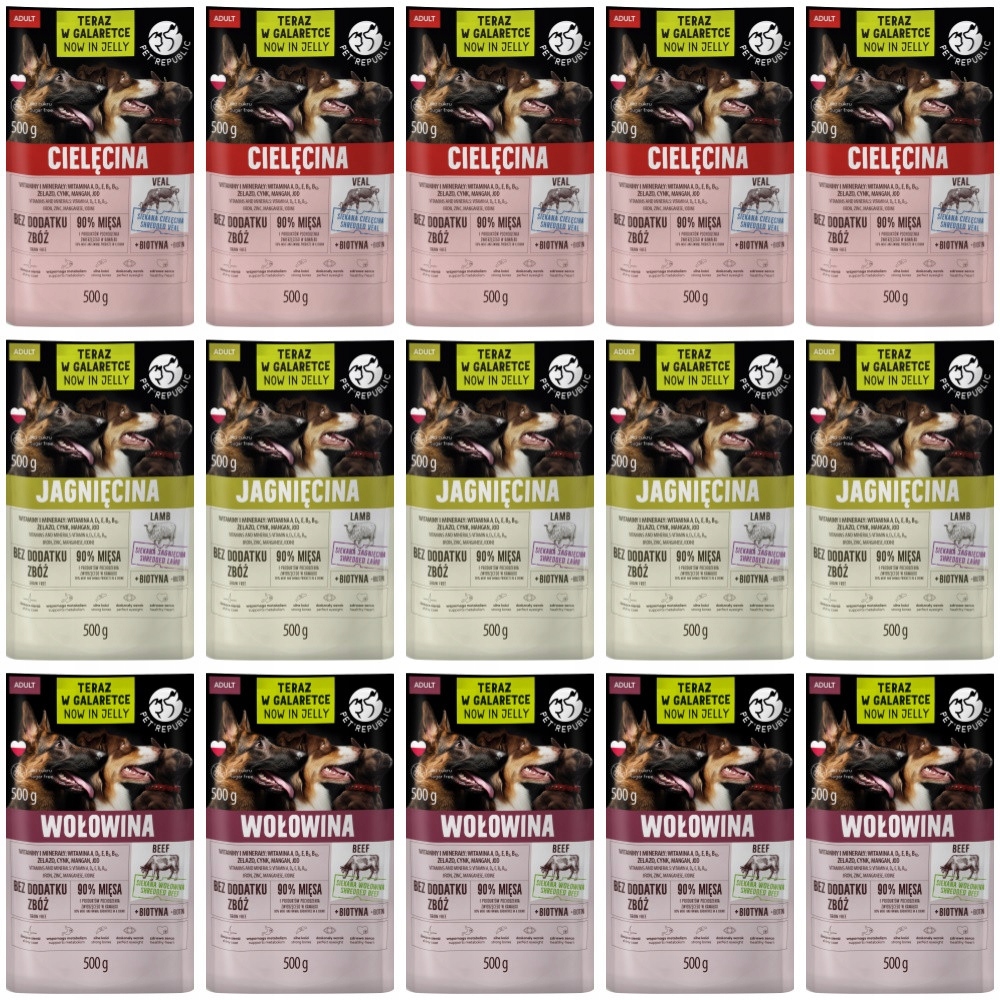 Pet Republic saszetki dla psów średnich i dużych 15x500g