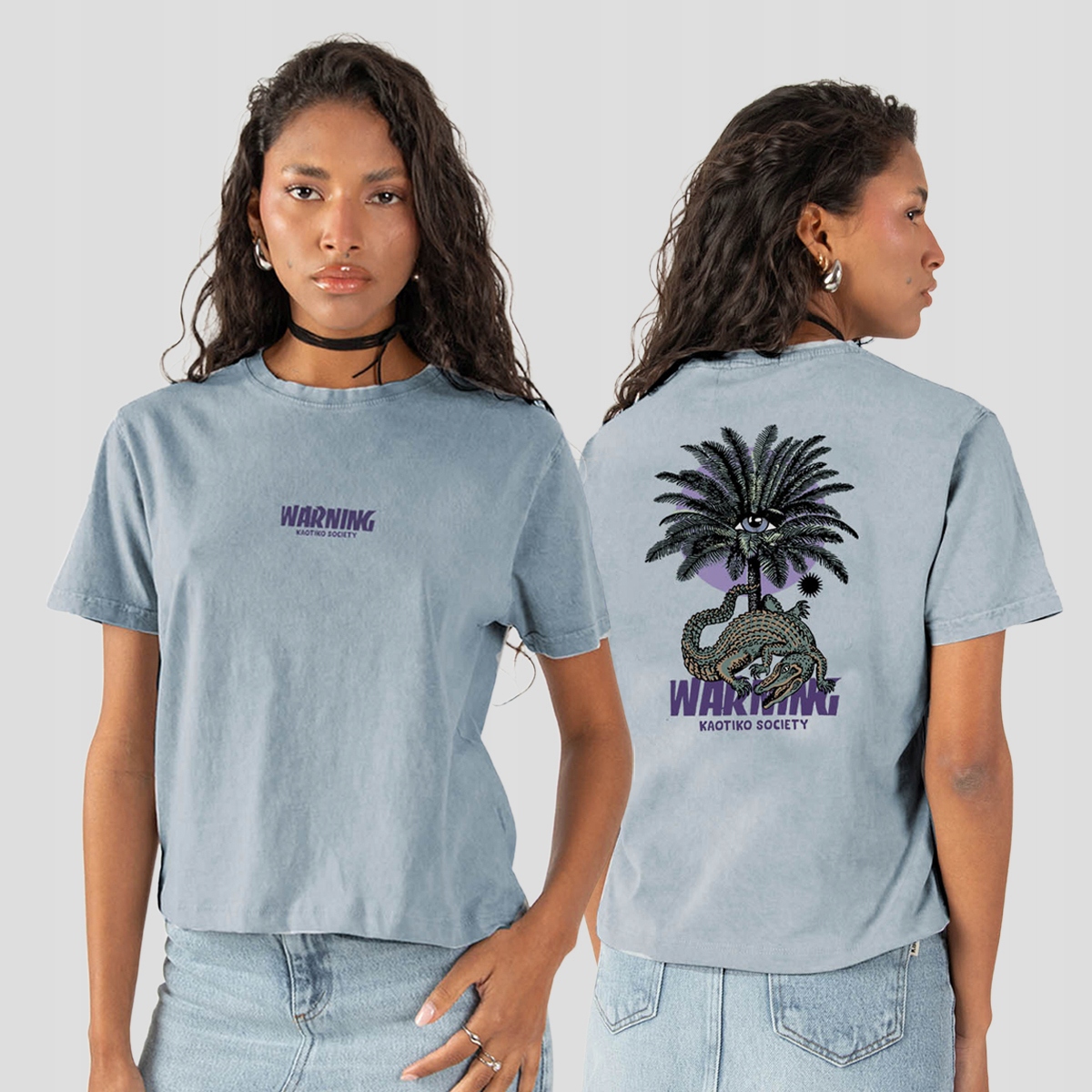 Tričko dámské Kaotiko M/C Washed Warning S, Béžová, Městský Styl