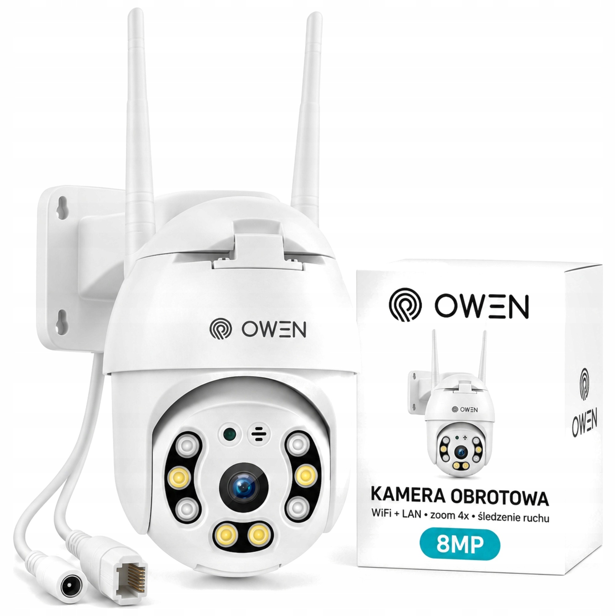 Venkovní otočná Ip WiFi kamera 8MP, bílý zoom, sledování pohybu ICSee