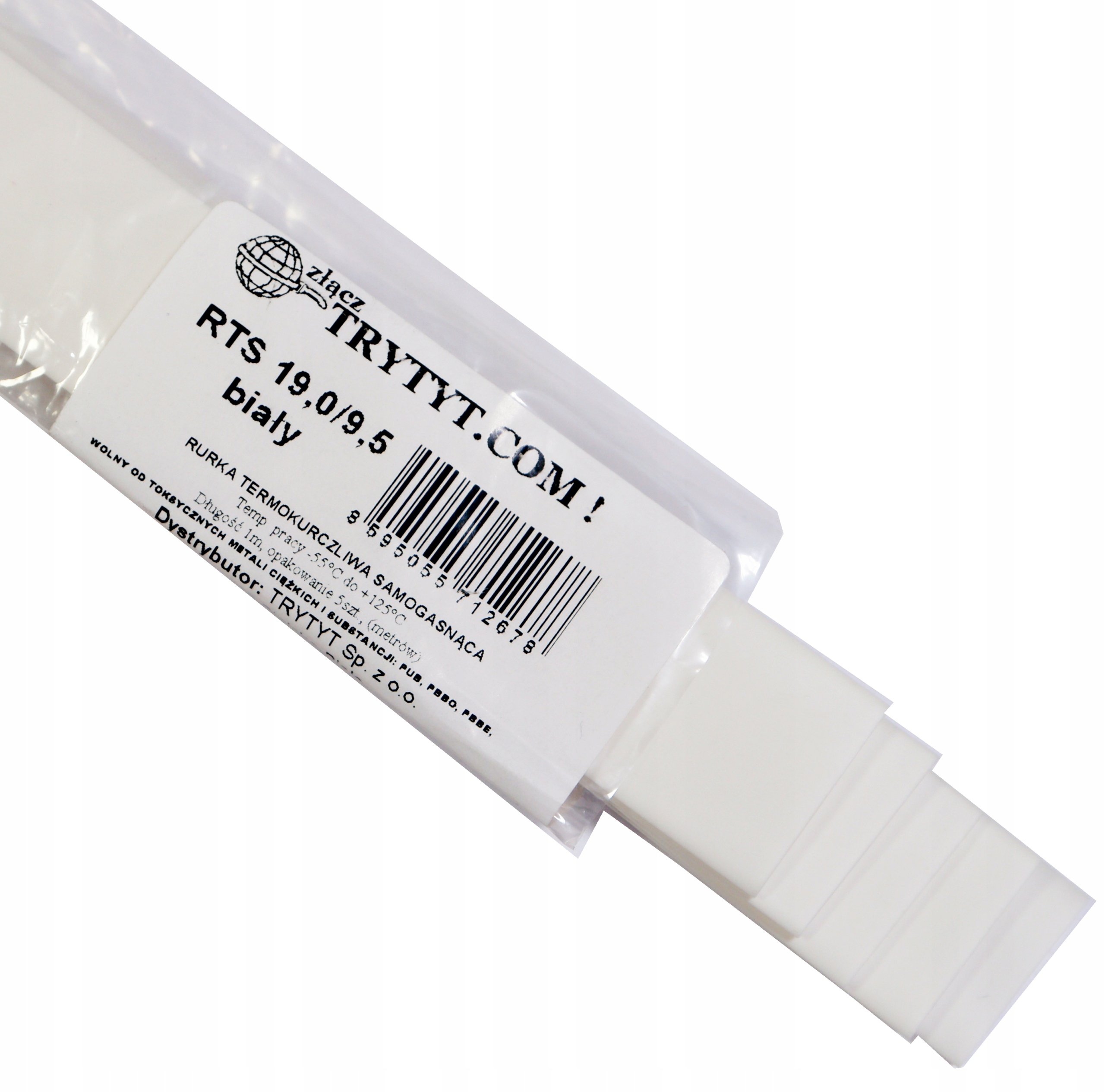 Koszulka izolacyjna termokurczliwa poliolefina 19/9,5 RTS BIAŁA Kod producenta RTS-19,0/9,5BI