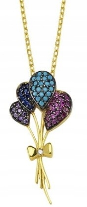 NASZYJNIK SREBRNY 925 POZŁACANY DLA DZIEWCZYNKI Stan opakowania oryginalne