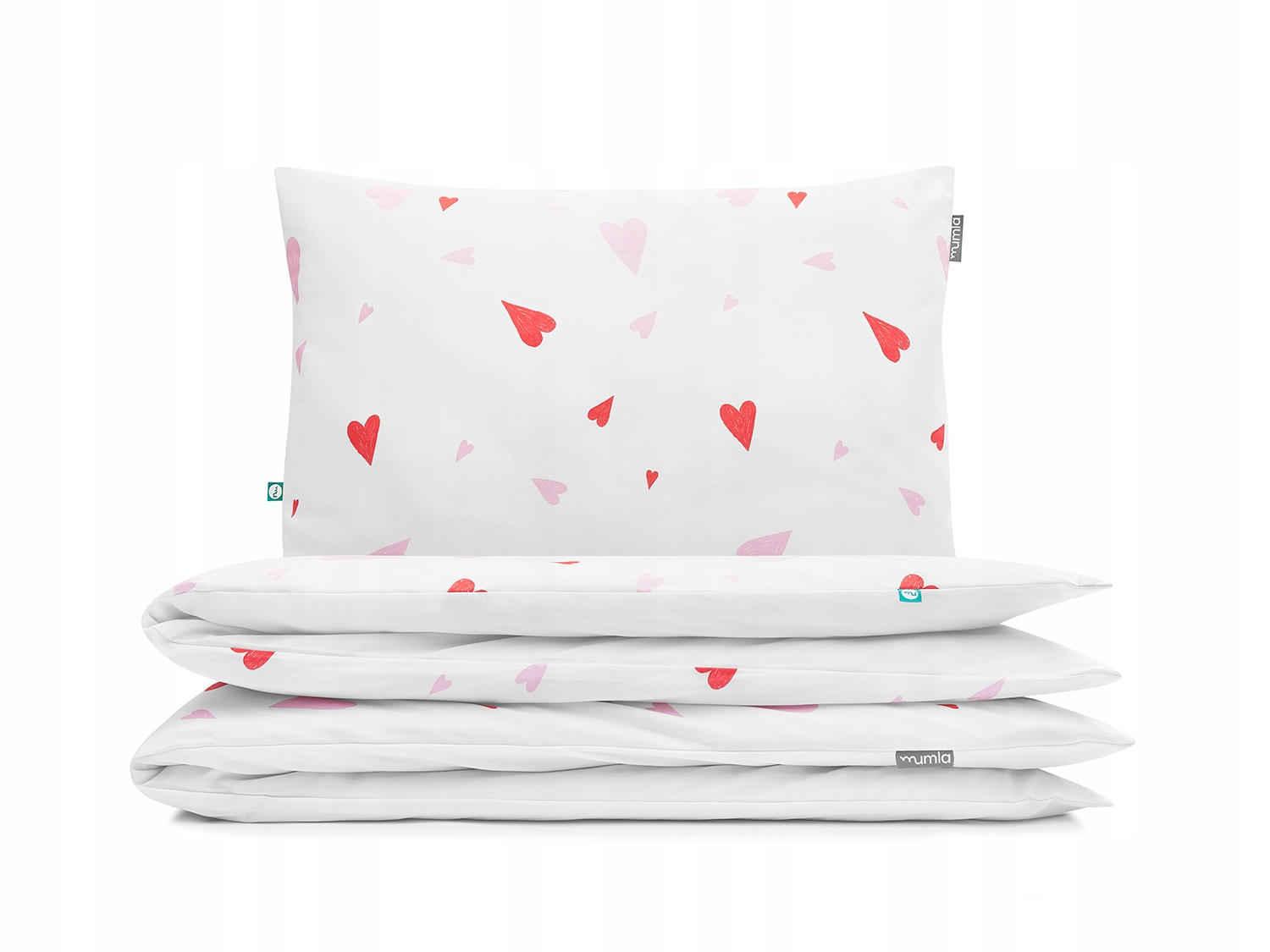 Posteľná Bielizeň Simple Srdiečka 220x200 cm 2x 60x50 cm Mumla