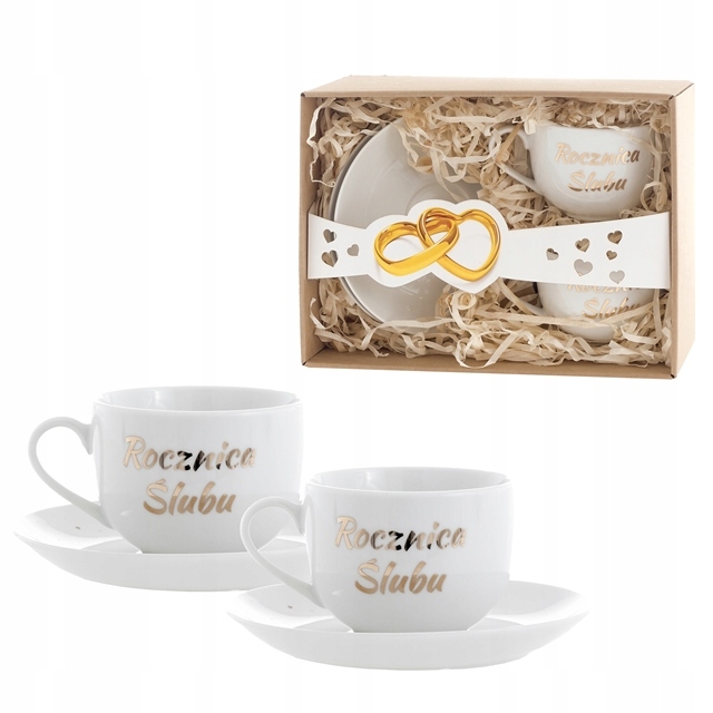 

Kpl 2 filiżanek na 1-99 rocznicę ślubu