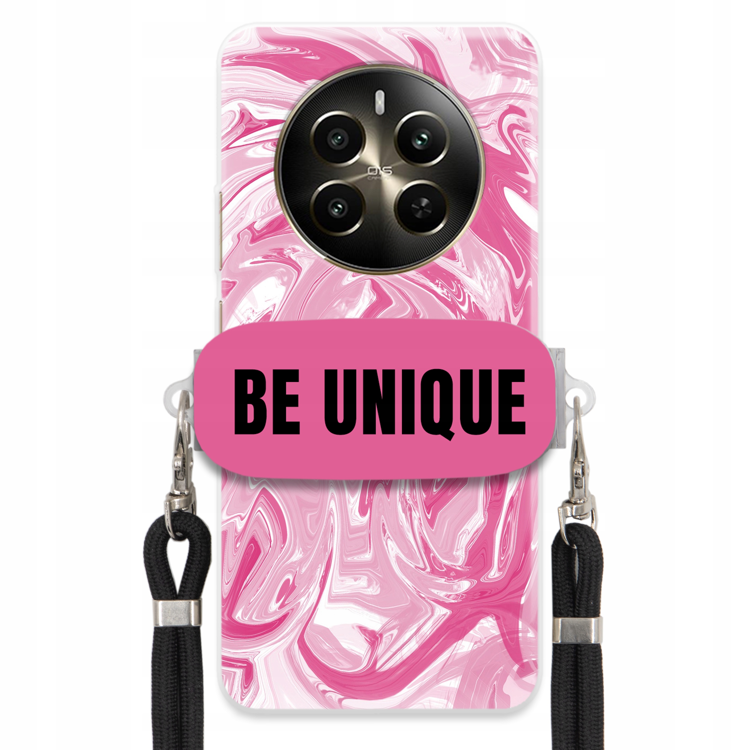 Puzdro pre Realme 12 Plus 4G Case držiak Šnúrka Čierna Ružová Mramor Unique
