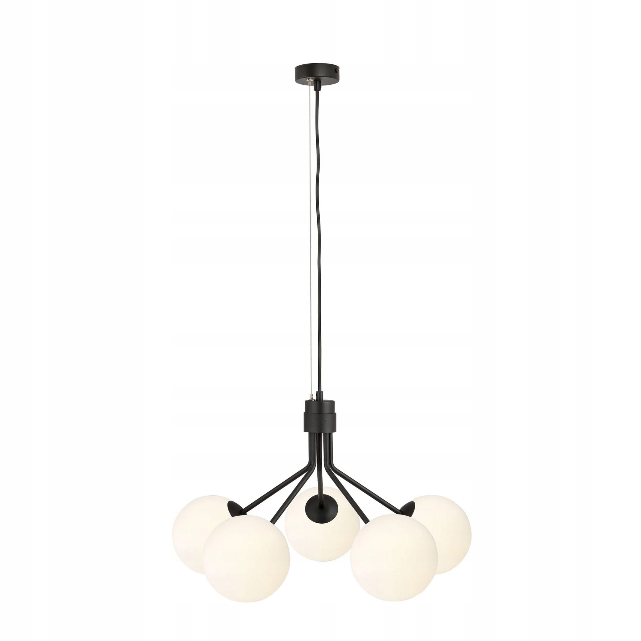 Luster Emibig Nova 5 čierny/opál 5xE14 IP20 kov/nastaviteľné sklo