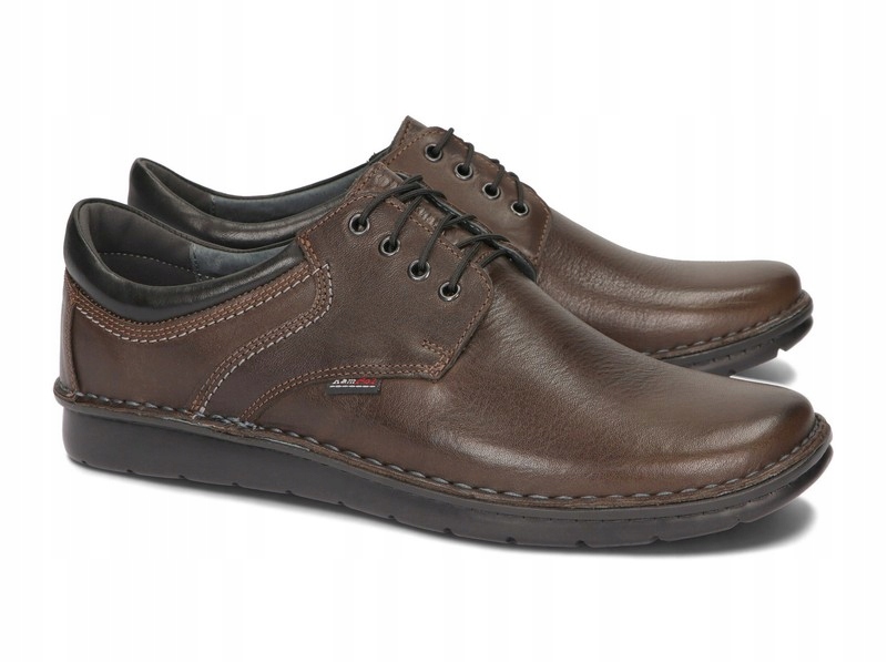 PÓŁBUTY MĘSKIE SKÓRZANE TĘGIE SZYTE 011 BRĄZ 42 Model PÓŁBUTY