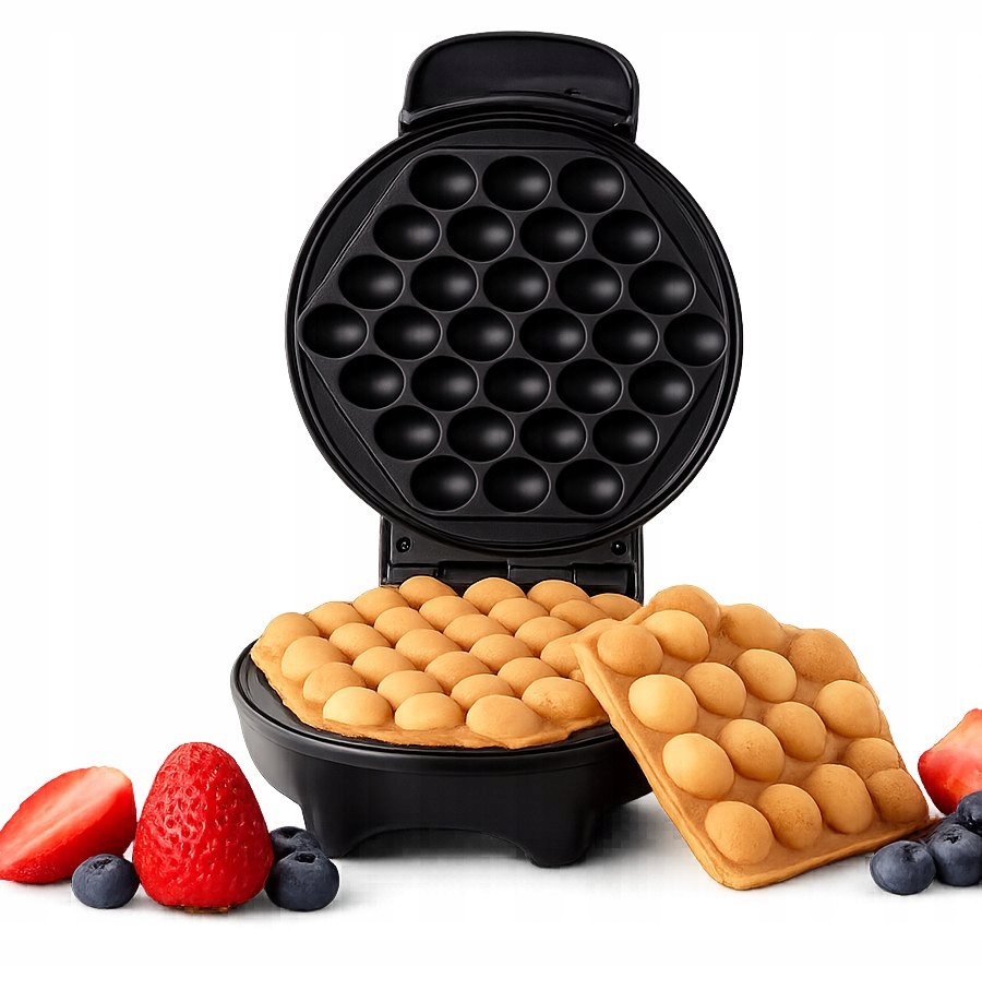 Gofrownica Bąbelkowa 850W Bubble Waffle Eggpuffs Chrupkie Gofry Jak Z Budki