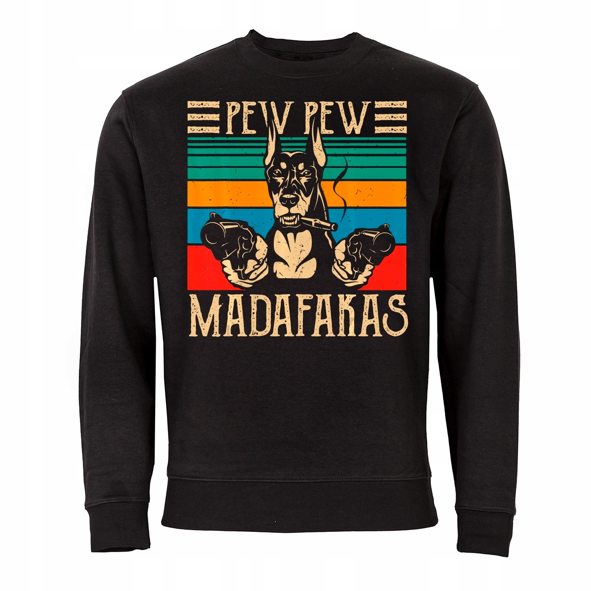 Pánská Mikina Pew Pew Madafakas Černý Pes