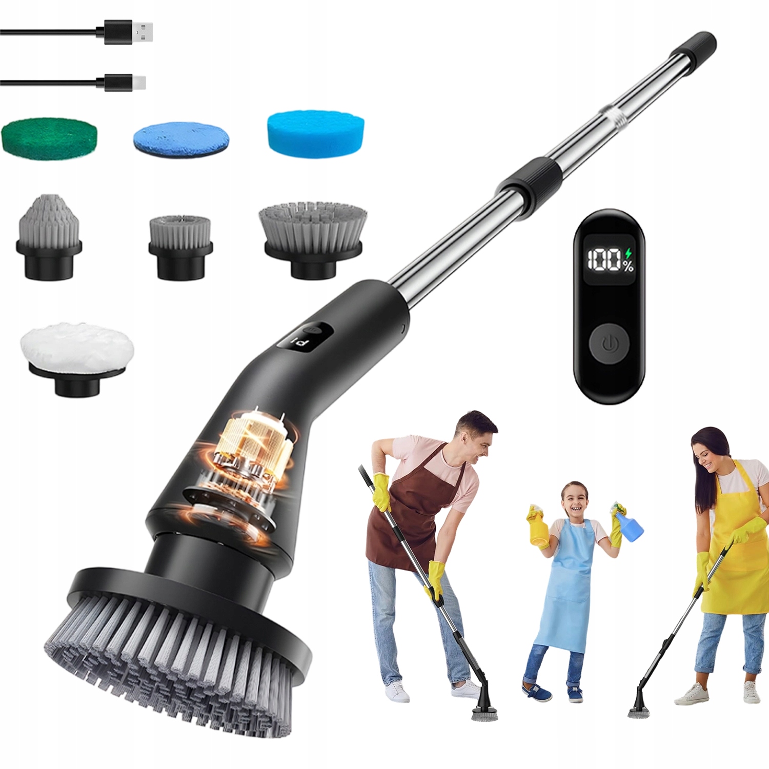 Elektrický Čisticí Kartáč S Motorem 37 W Pro Silné Čištění