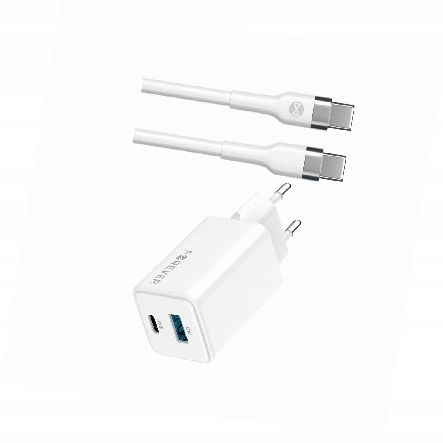 Szybka ładowarka GaN 45W 2 wejścia Usb i Usb-c z kablem do Xiaomi Mi 11 Pro