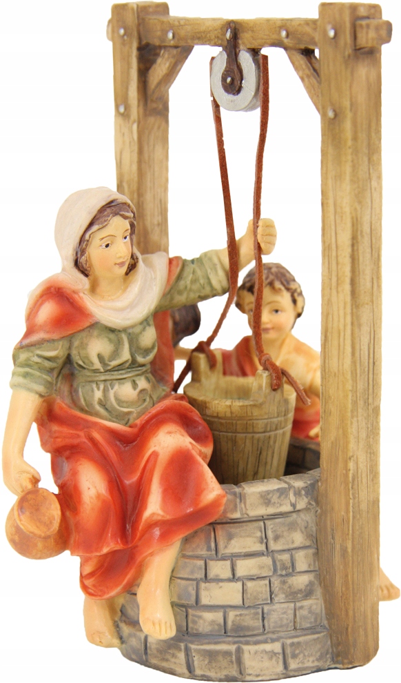 

Matka i dziecko przy studni 11cm wys. do fig. 10cm