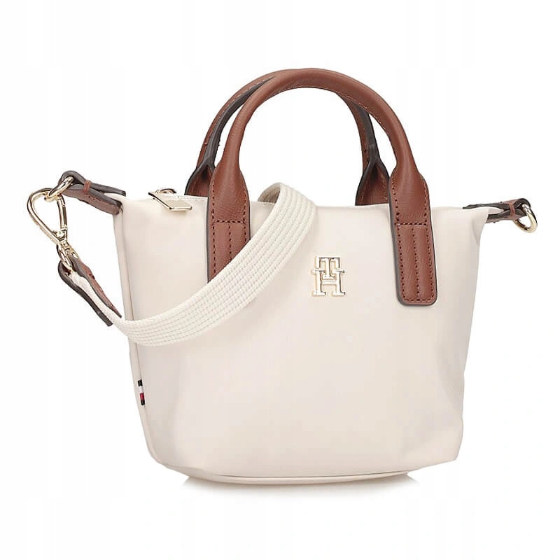 Dámská kabelka Tommy Hilfiger AW0AW18368 Aeo Popette Micro Tote bezová