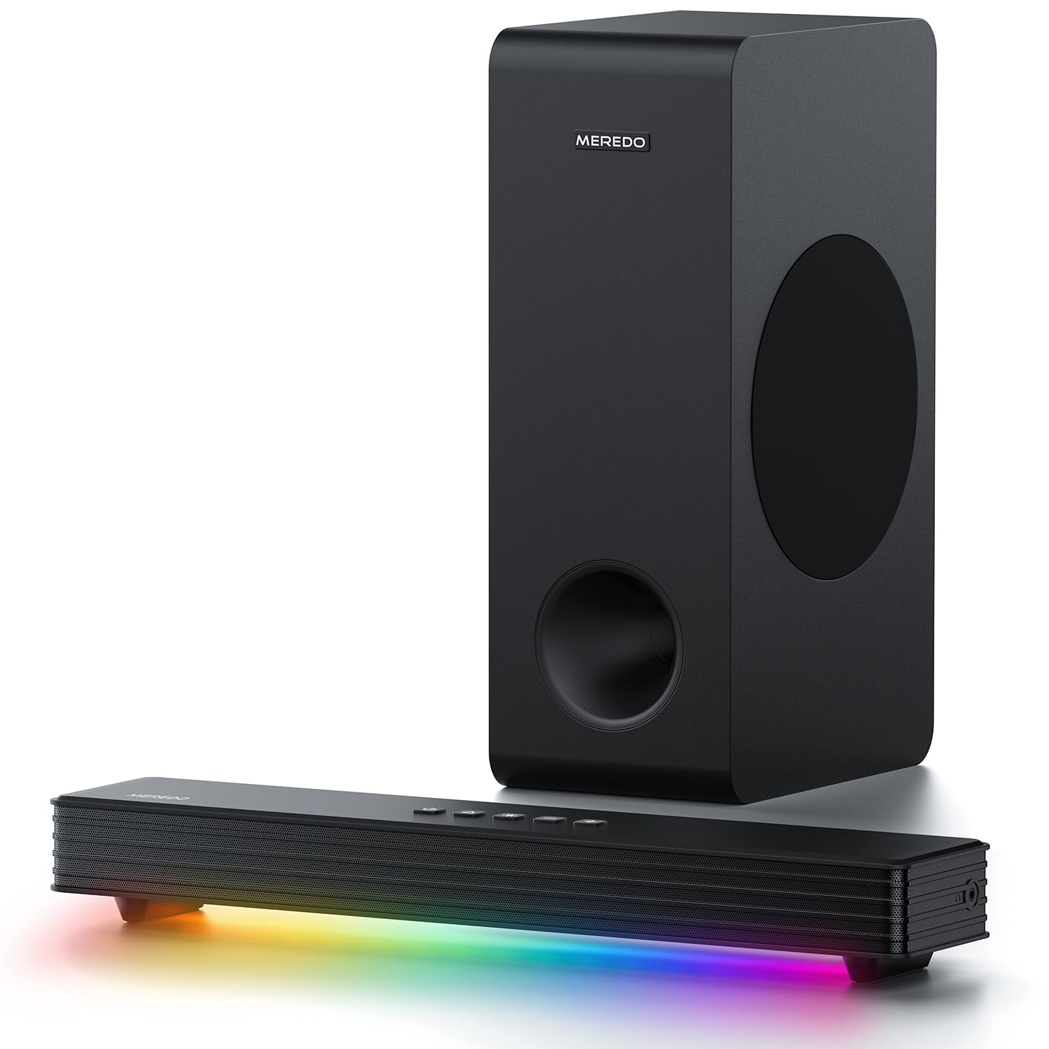 Meredo Soundbar Tv Z Subwooferem 3.1 Rgb Bluetooth 5.3 Dla Pc i Konsol