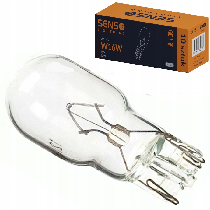 

Żarówki Senso W16W T15 12V w2.1x9.5d