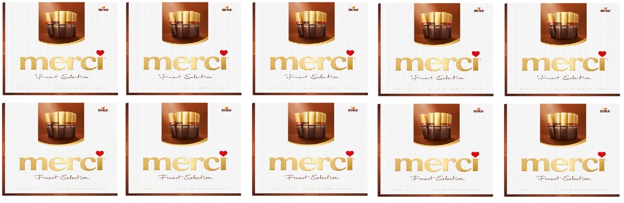 Levně 10 x 250 g Merci Brown dezertní čokolády Karton