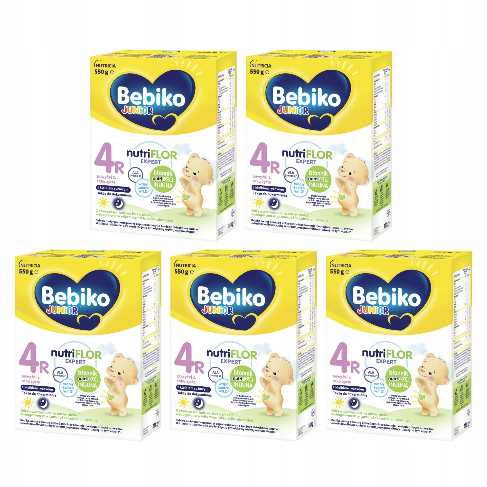Bebiko 4R mleko z kleikiem ryżowym od 24 miesiąca życia Zestaw 5x 600 g