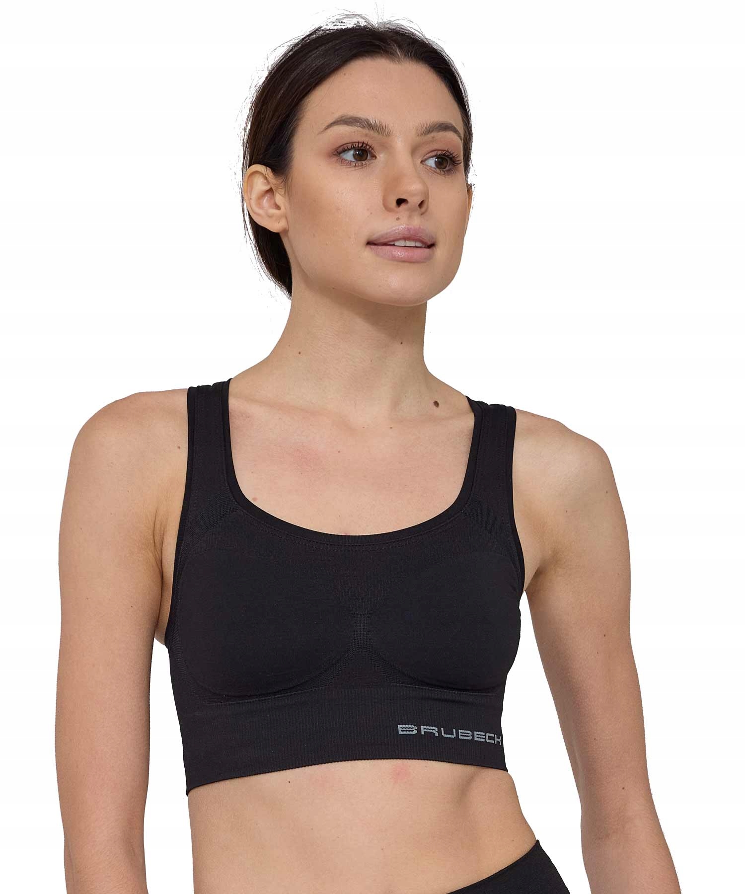 Biustonosz Sportowy Brubeck Top na Siłownię jogę do Biegania czarny S