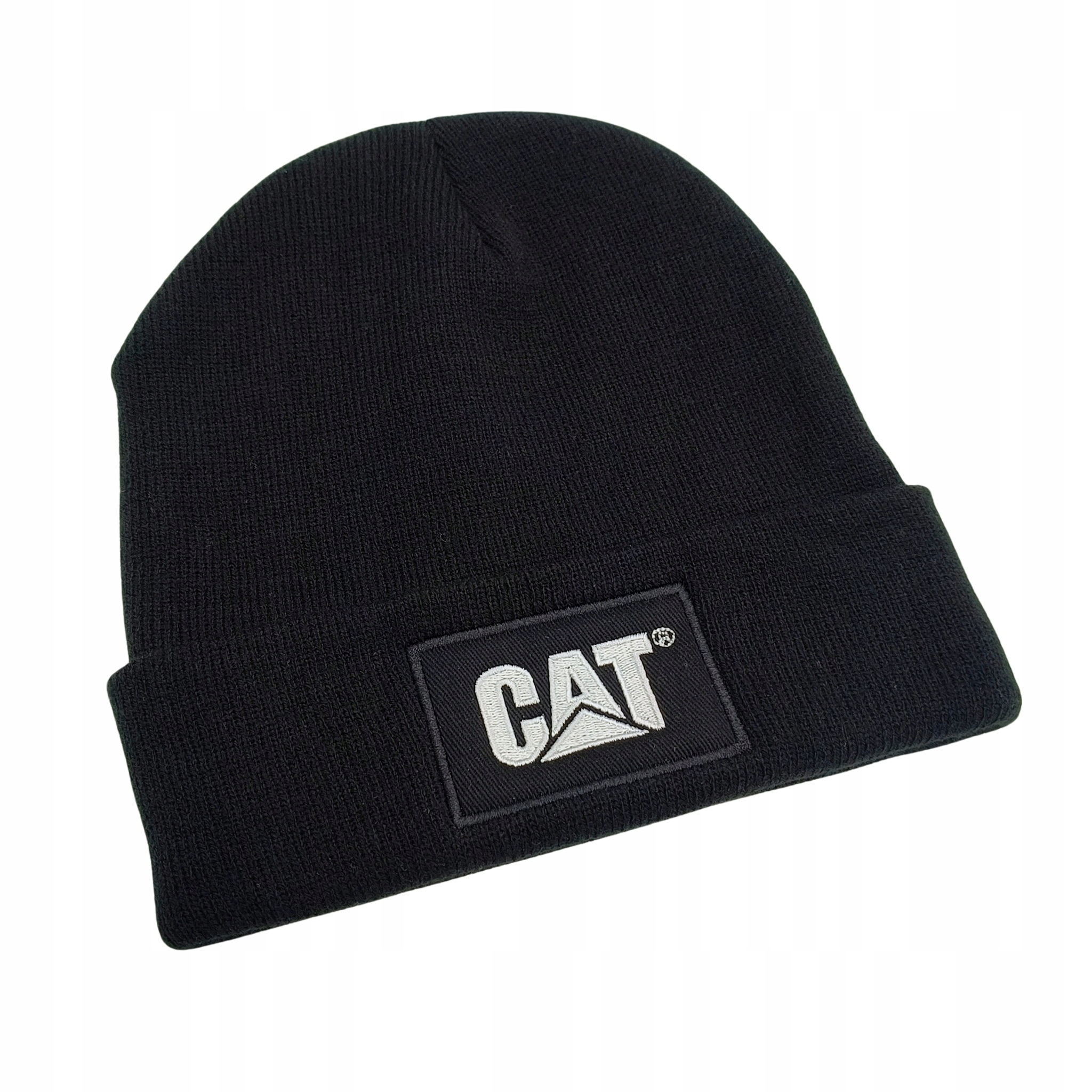Czapka zimowa Cat Oryginał czarna Haft beanie Caterpillar