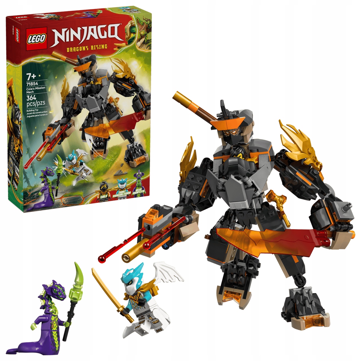 Lego 71854 Speciální mech Colea Zane v dračím brnění Ninjago, pohyblivý robot