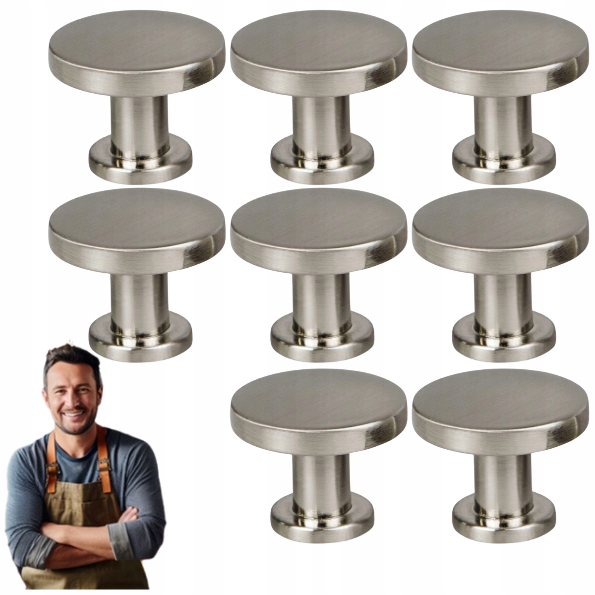 Nábytkový držiak Tulia 30 mm, inox, brúsená oceľ 8ks