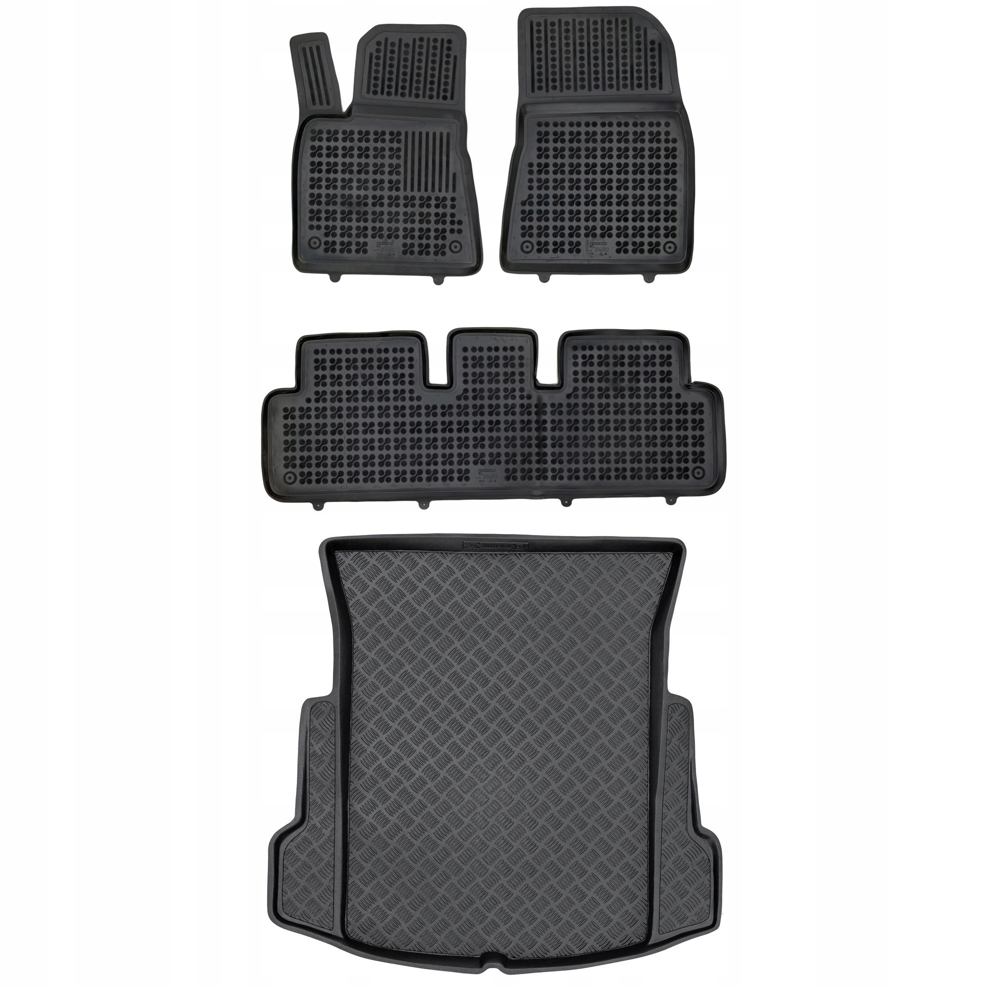 Sada čiernych kobercov plastová rohož pre Tesla Model 3 2017-2021