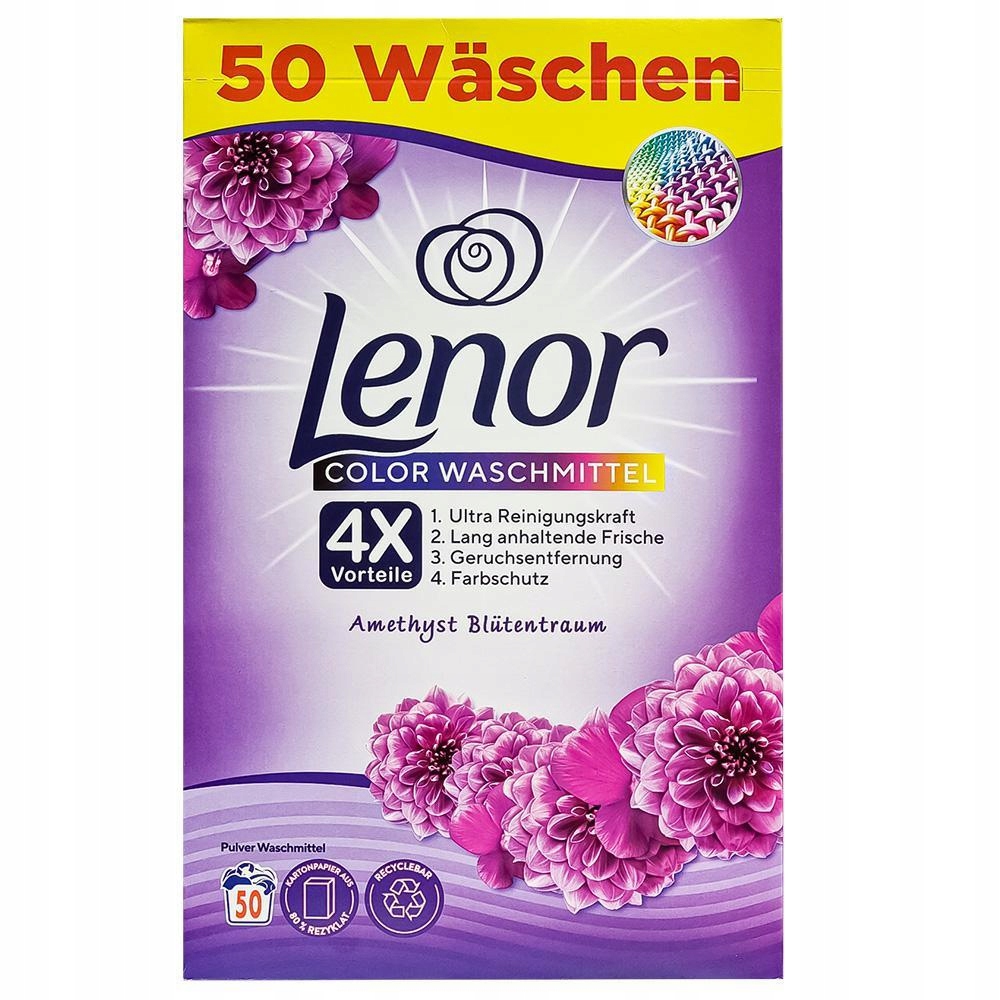 Levně Lenor Amethyst 50 praní 3,25kg německý prášek na barevné prádlo vůně