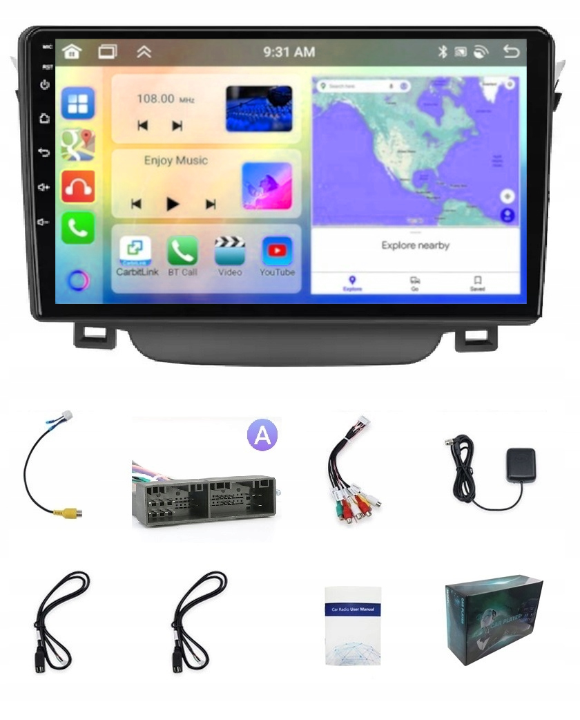 Autorádio S Navigací Carplay Hyundai I30 Elantra 2011-17 Android 4GB 64GB