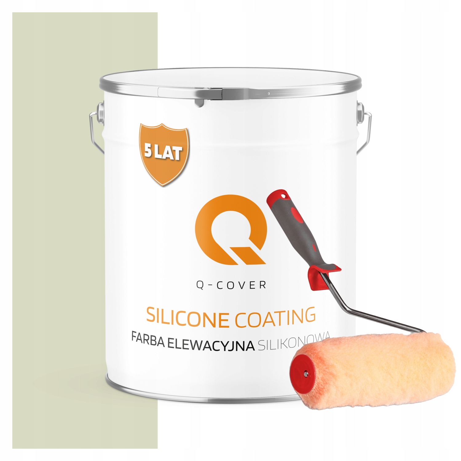 Vonkajšia fasádna farba na omietku 5L Biela zelená Uv valček