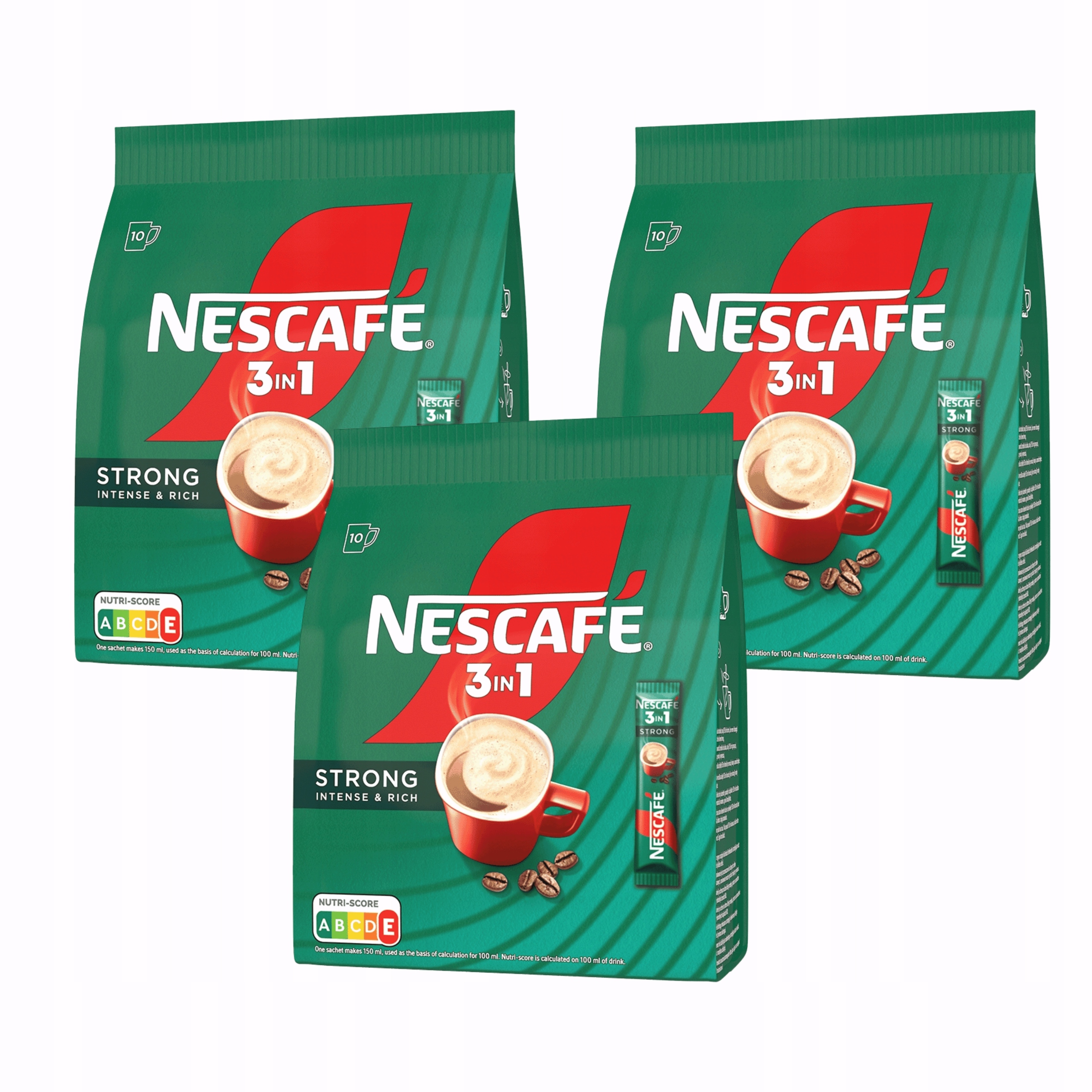 Nescafe 3в1 крепкий растворимый кофе 3x160 г