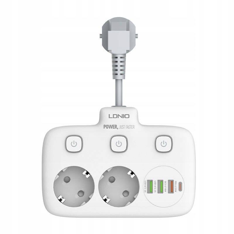

Ldnio Listwa Zasilająca 2 Gniazda Ac 3x Usb Usb-c