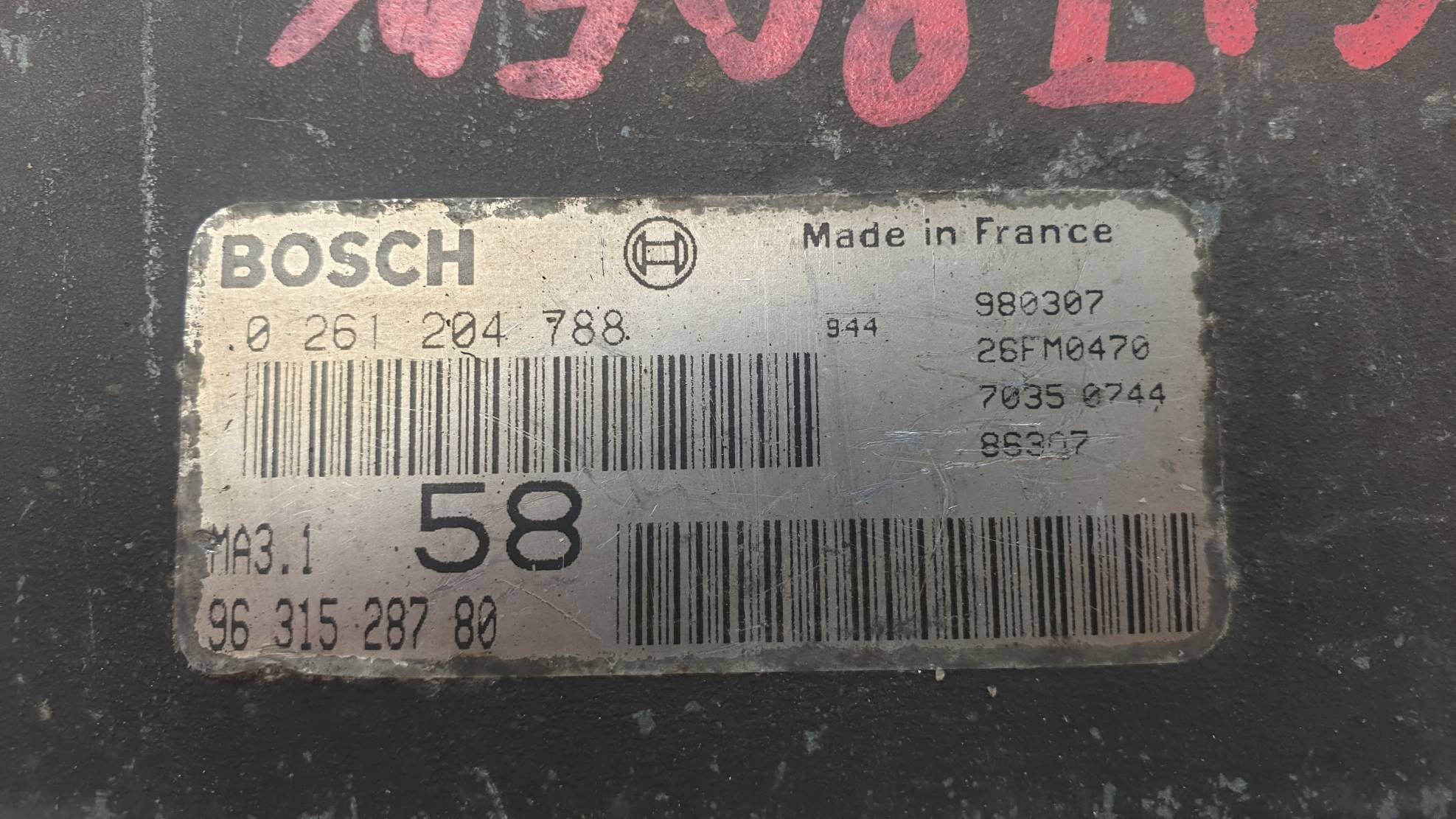computer motore ECU 9631528780 CITROEN SAXO